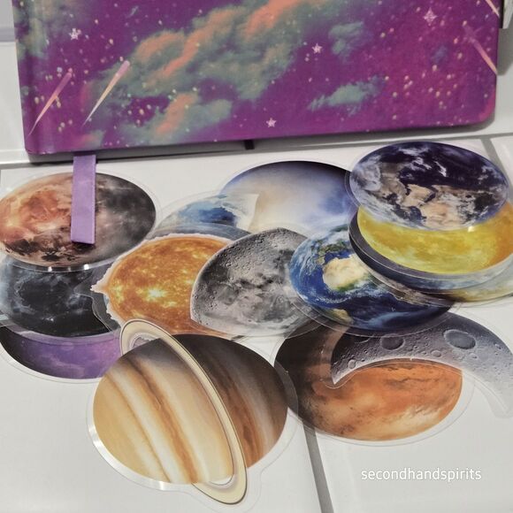 Space Journal Diary for Adults Teens With Handmade Beaded Pen And Stickers - Picture 9 of 11